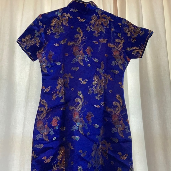 Dresses Vintage Hong Kong Dress Blue Satin Poshmark